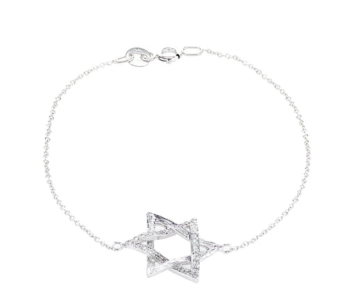 צמיד זהב מגן דוד בארי-צמיד מגן דוד משובץ ביהלומים טבעיים