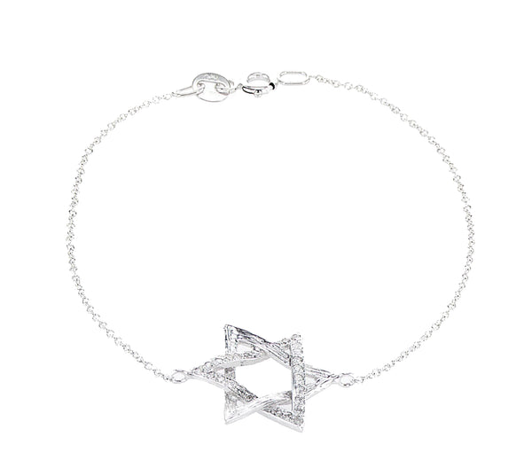 צמיד זהב מגן דוד בארי-צמיד מגן דוד משובץ ביהלומים טבעיים