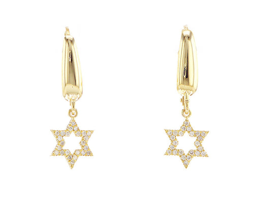 עגילי יהלום תלויים גאוה