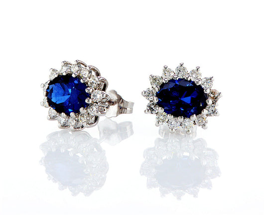 עגילי יהלומים צמודים להבה Fermond Jewelery